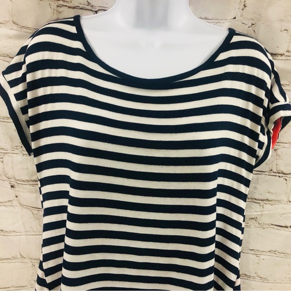 ❤️🔥Charming Charlie❤️🔥Striped SS Tee w/Sheer Back❤️🔥Measurements Pics❤️🔥 - Picture 2 of 11